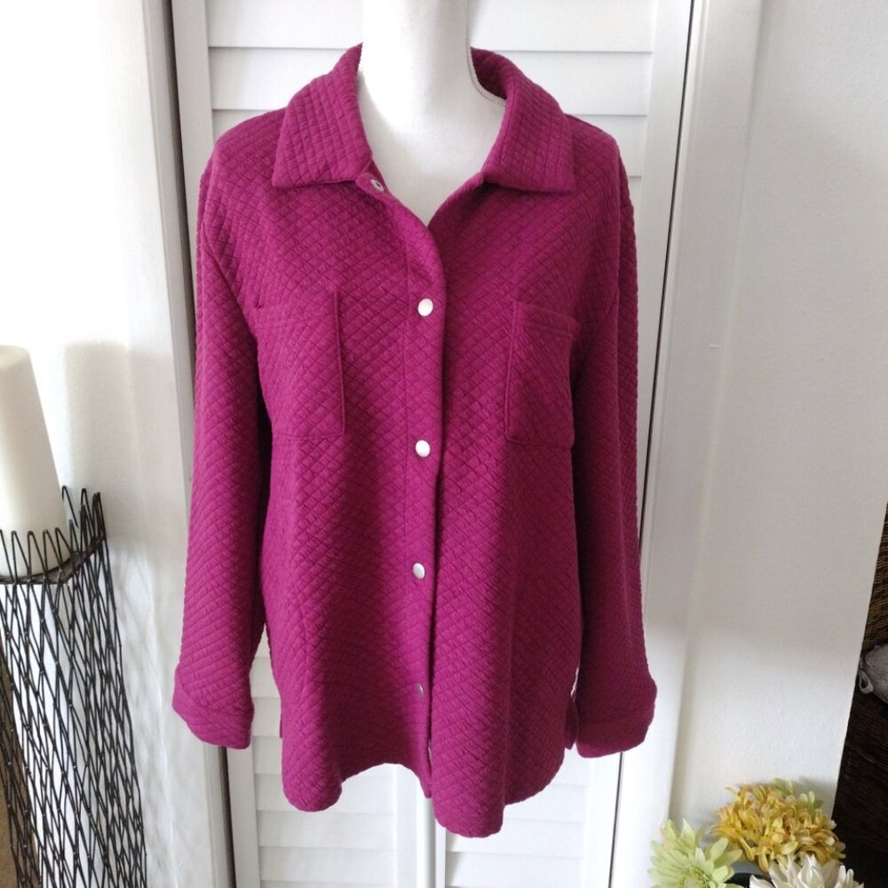 Muk Luks women's Berry snap close Sleepwear Loungewear lightweight Shacket‎ M